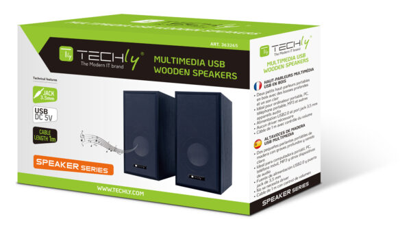 Set Altoparlanti in Legno per Notebook e PC USB2.0 e Jack 3,5mm - immagine 2