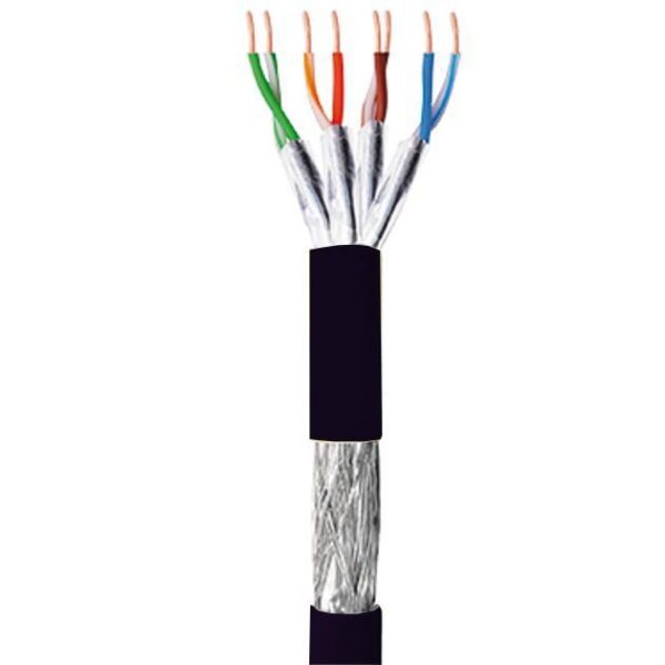 Matassa S/FTP Cavo Cat.6 CCA 100m Flessibile da Esterno Nero - immagine 2