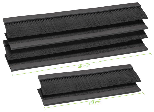 Spazzole Ingresso Cavi per Armadio Rack Due da 265 mm e Quattro da 380 mm - immagine 2