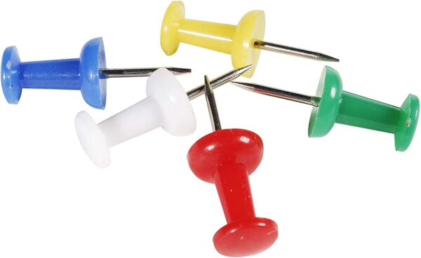 Spilli Colorati Puntine con Testina per Lavagne in Sughero 20 pz