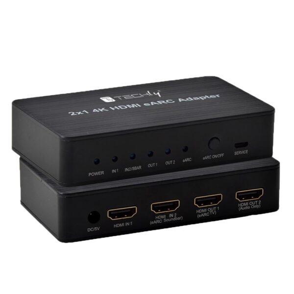 Switch HDMI 2.0 2x1 4K@60Hz con Splitter Audio eARC/ARC per Soundbar