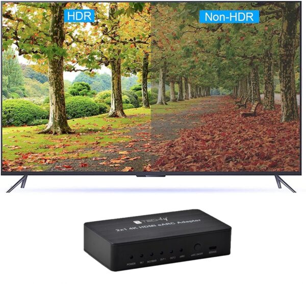 Switch HDMI 2.0 2x1 4K@60Hz con Splitter Audio eARC/ARC per Soundbar - immagine 3