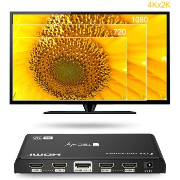 Splitter HDMI 4K 60Hz HDR 3D 4 vie - immagine 7