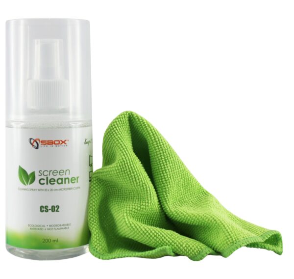Spray di Pulizia per Monitor LCD con Panno in Microfibra Verde - immagine 2