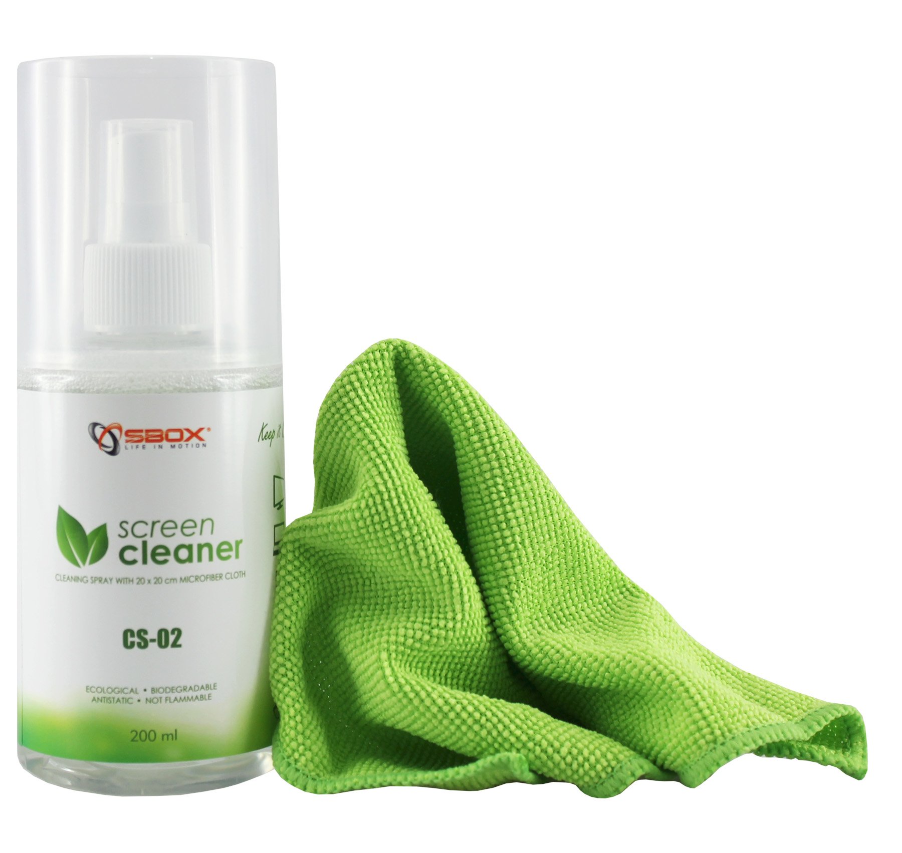 Spray di Pulizia per Monitor LCD con Panno in Microfibra Verde - immagine 2