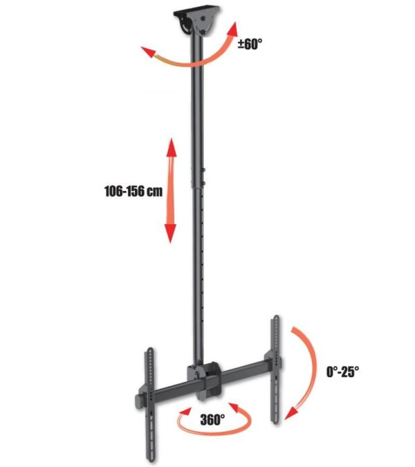 Supporto Telescopico Lungo a Soffitto per TV LED LCD 37-70'' - immagine 9