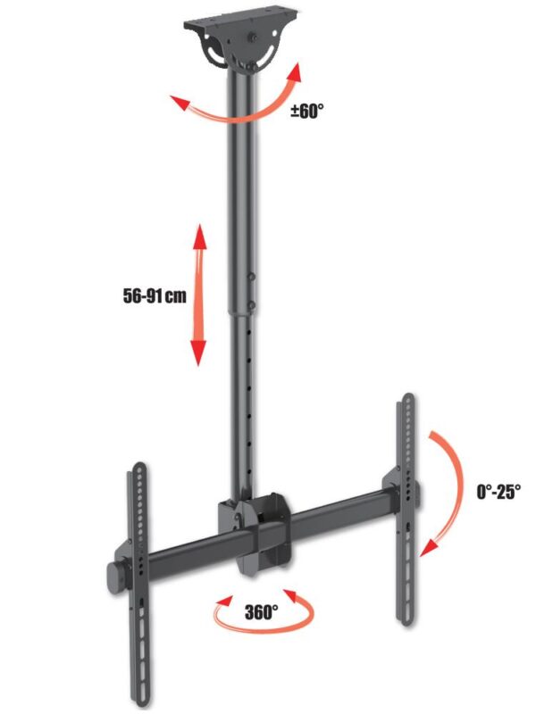Supporto Telescopico Universale a Soffitto per TV LED LCD 37-70'' - immagine 9