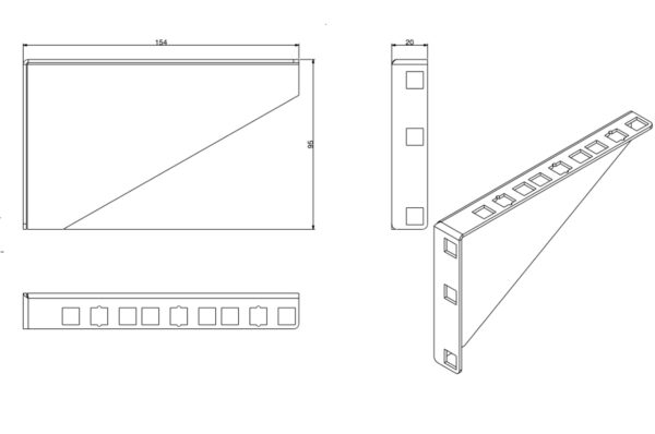 Staffa 3U per installazione verticali apparecchiature rack 19'' - immagine 3
