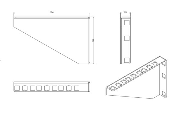 Staffa 3U per installazione verticali apparecchiature rack 19'' - immagine 4