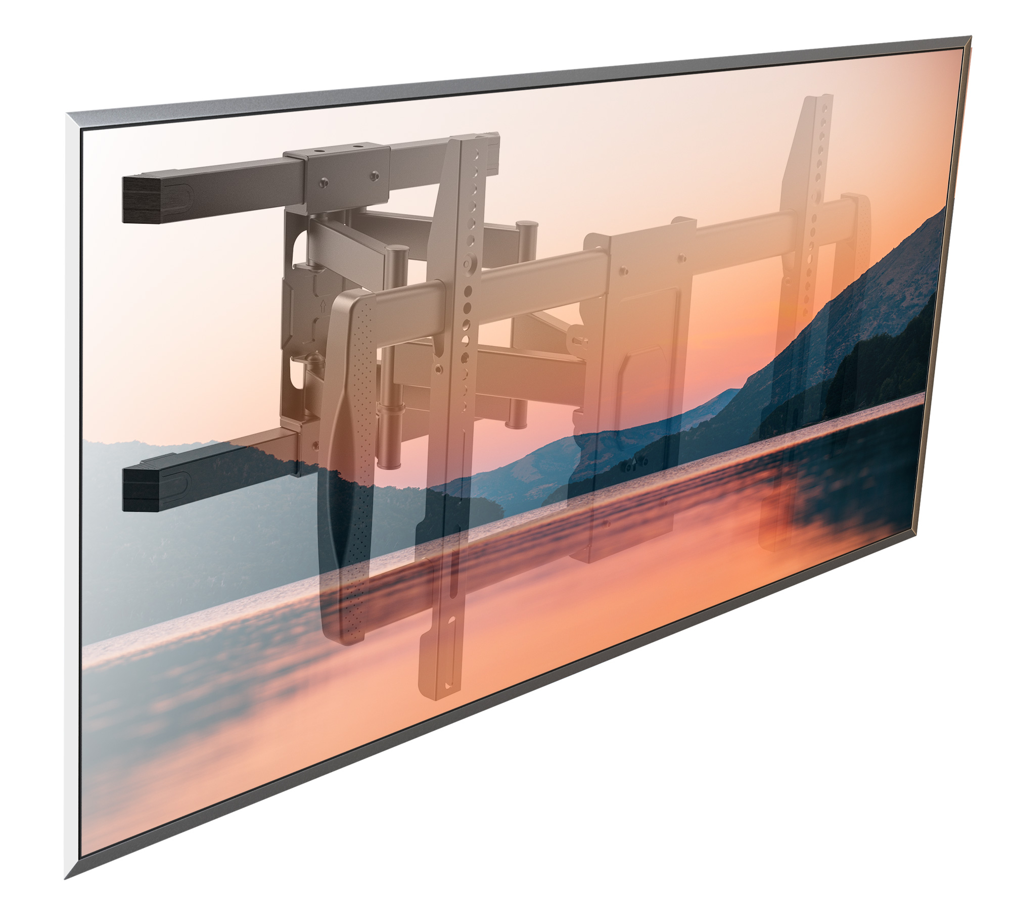 Staffa a Muro con Doppio Braccio per TV LCD 42-75'' Full-Motion - immagine 4