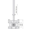 Staffa telescopica per installazione TV LED/LCD a soffitto - immagine 2