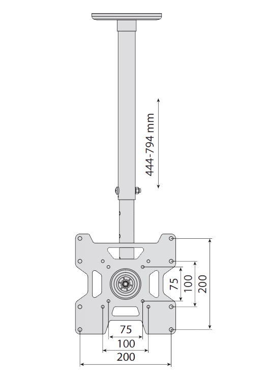Staffa telescopica per installazione TV LED/LCD a soffitto - immagine 2