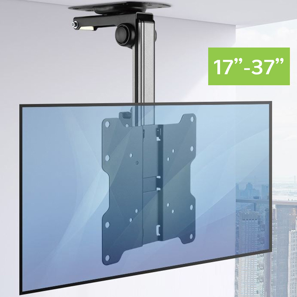 Staffa TV da Soffitto Dritto e Inclinato per TV LED/LCD 17''-37'' Nero - immagine 4