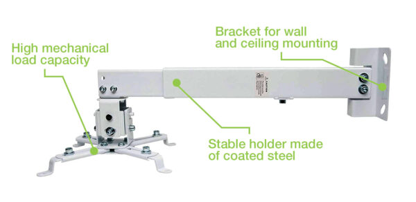 Staffa Universale a Parete-Soffitto per Proiettori Silver - immagine 8