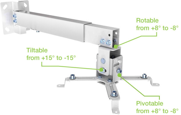 Staffa Universale a Parete-Soffitto per Proiettori Silver - immagine 7