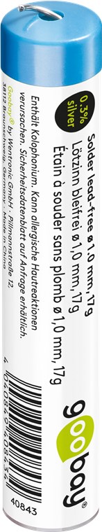 Stagno in Rotolo per Saldatura diam. 1.0 mm, 17gr