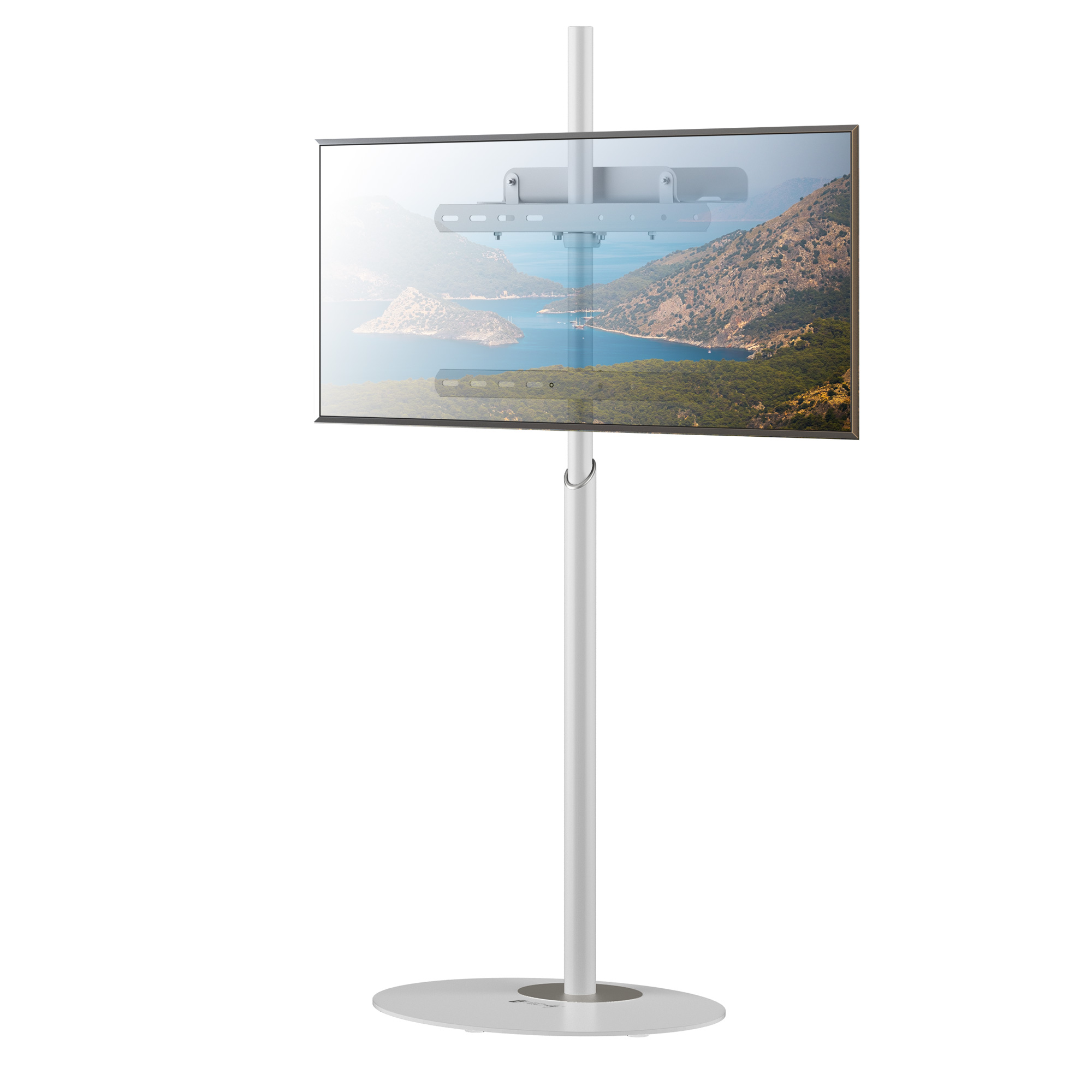 Stand da Pavimento TV/LED LCD 32''-65'' con Base Ovale Bianco - immagine 3