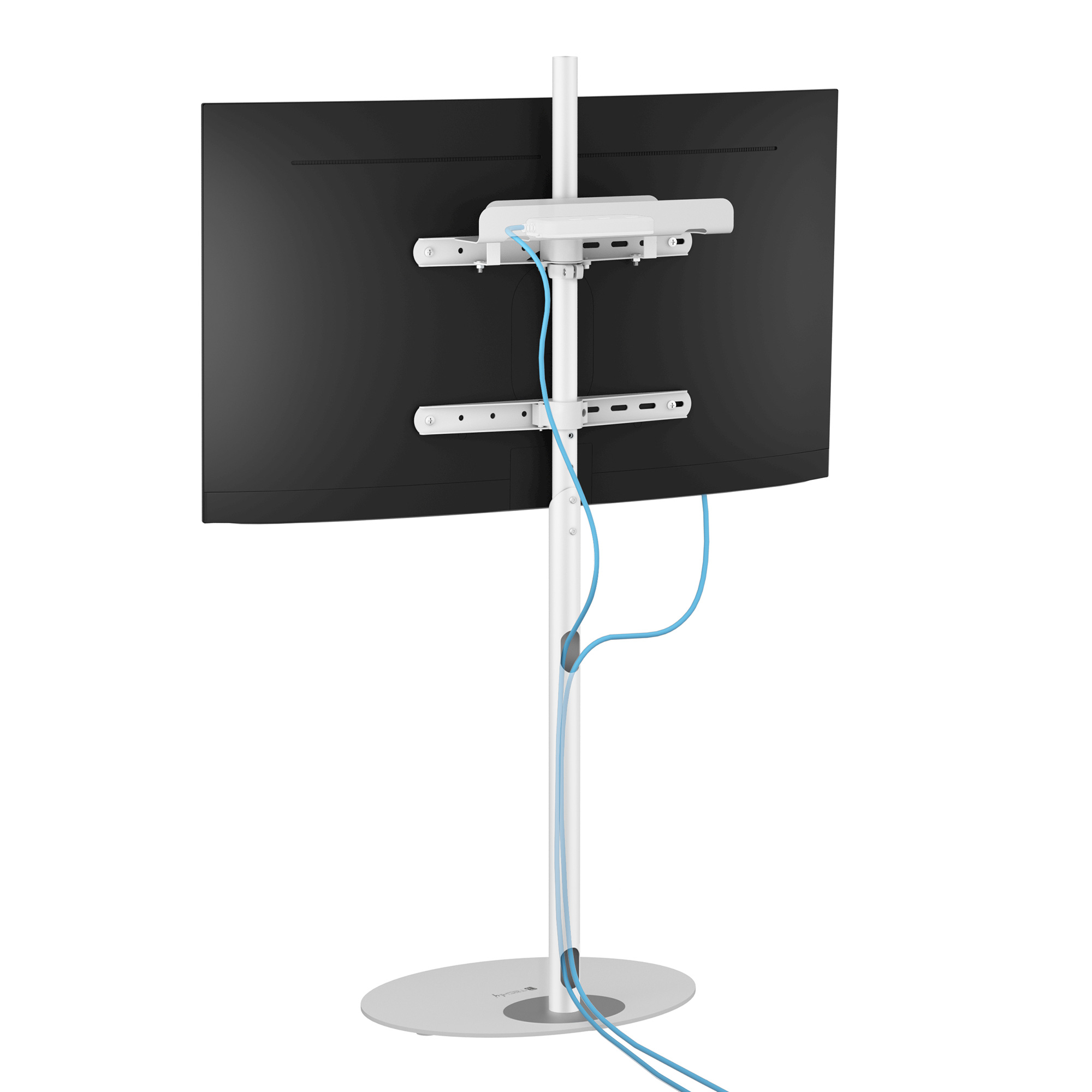 Stand da Pavimento TV/LED LCD 32''-65'' con Base Ovale Bianco - immagine 9