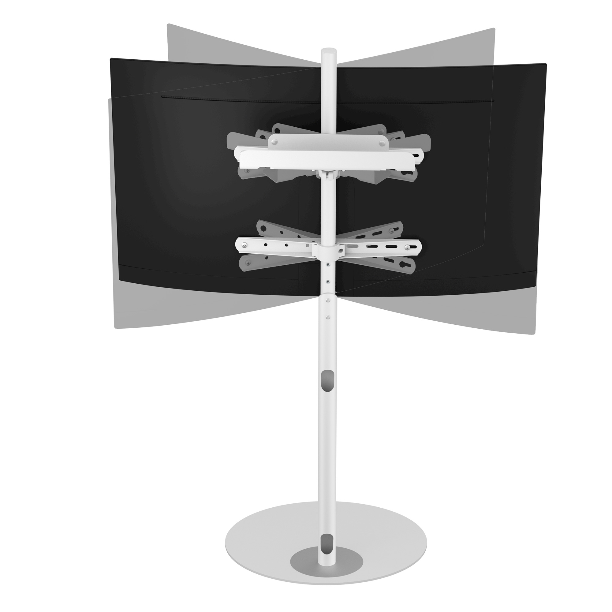 Stand da Pavimento TV/LED LCD 32''-65'' con Base Ovale Bianco - immagine 10