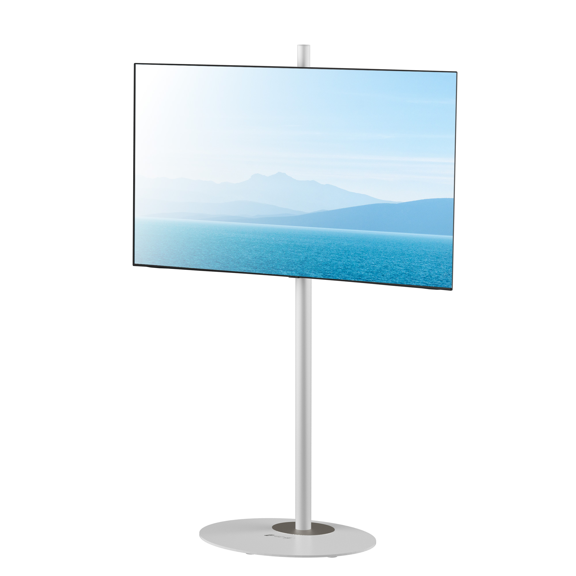 Stand da Pavimento TV/LED LCD 32''-65'' con Base Ovale Bianco - immagine 4