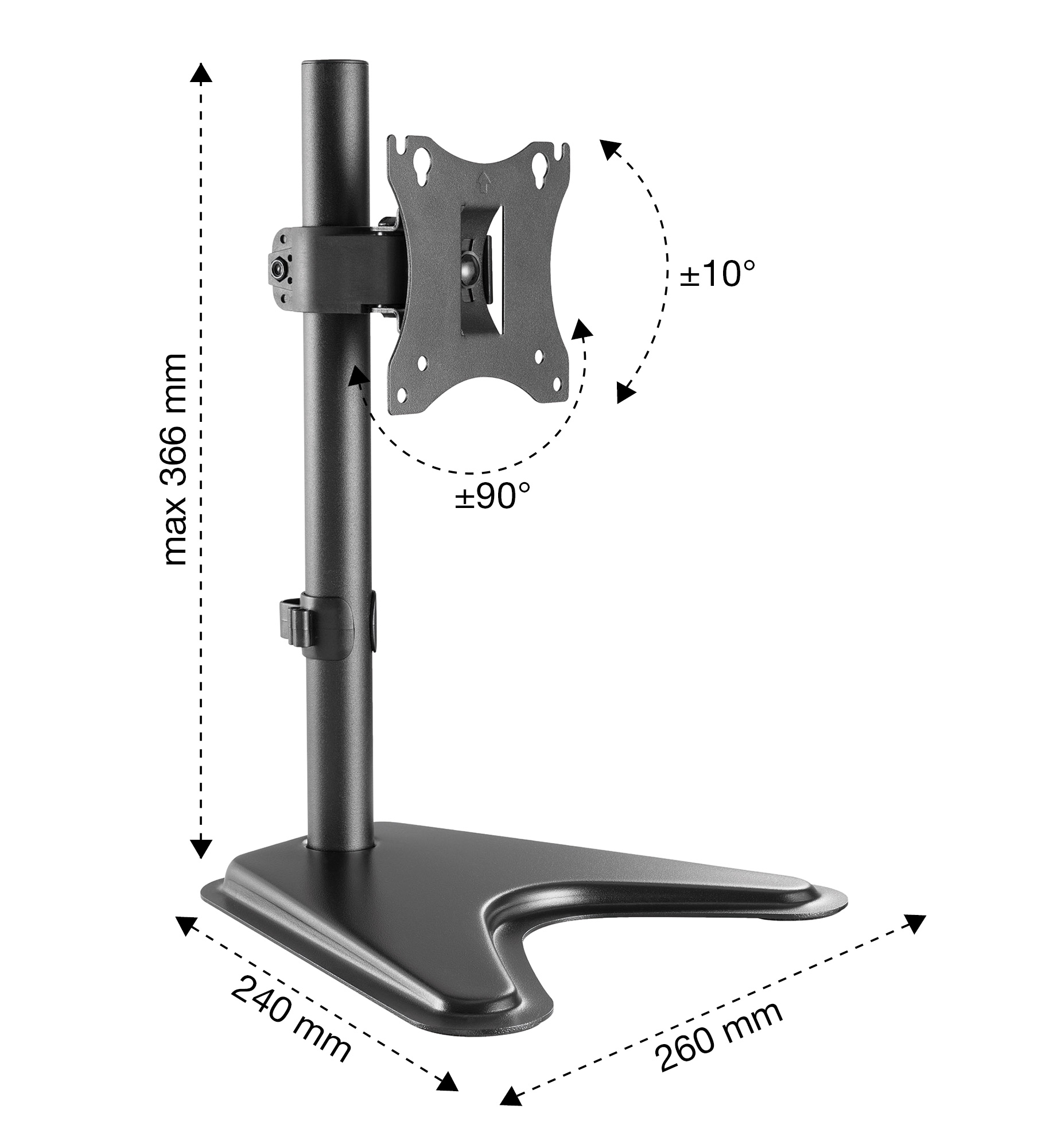 Stand da Scrivania per 1 Monitor LCD 17-27'' con base h.366mm - immagine 4