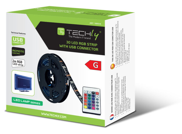 Striscia 30 LED RGB USB 2m per Retro-illuminazione TV - immagine 2