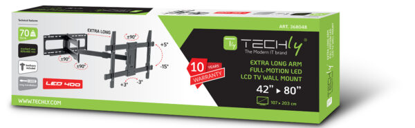 Supporto a Muro Extra Long Full Motion per TV 42-80'' - immagine 2