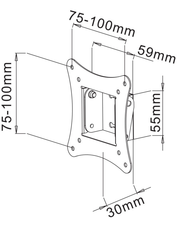 Supporto a Muro Inclinabile per TV 13-30'' nero - immagine 4