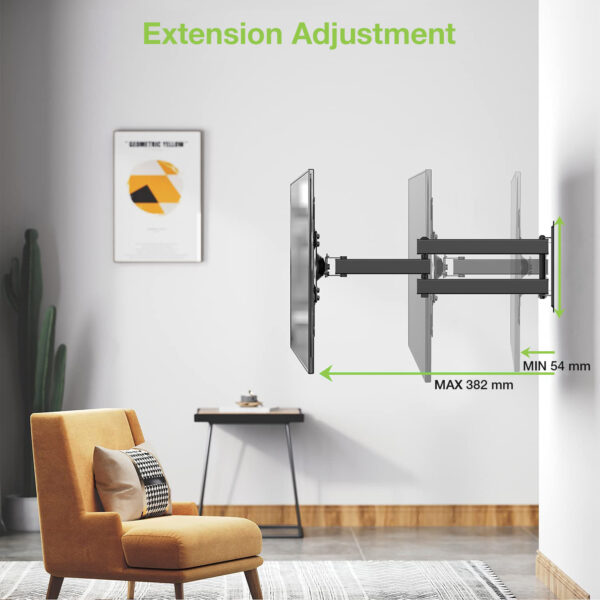 Supporto a Muro per TV LED LCD 13-30'' Full-Motion Nero - immagine 5