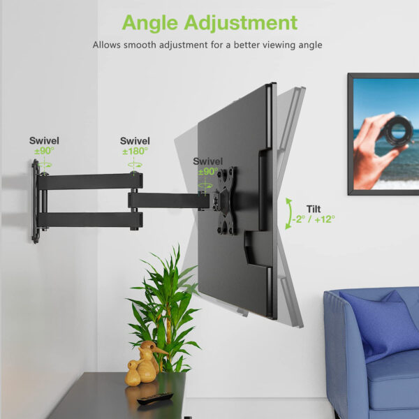 Supporto a Muro per TV LED LCD 13-30'' Full-Motion Nero - immagine 7