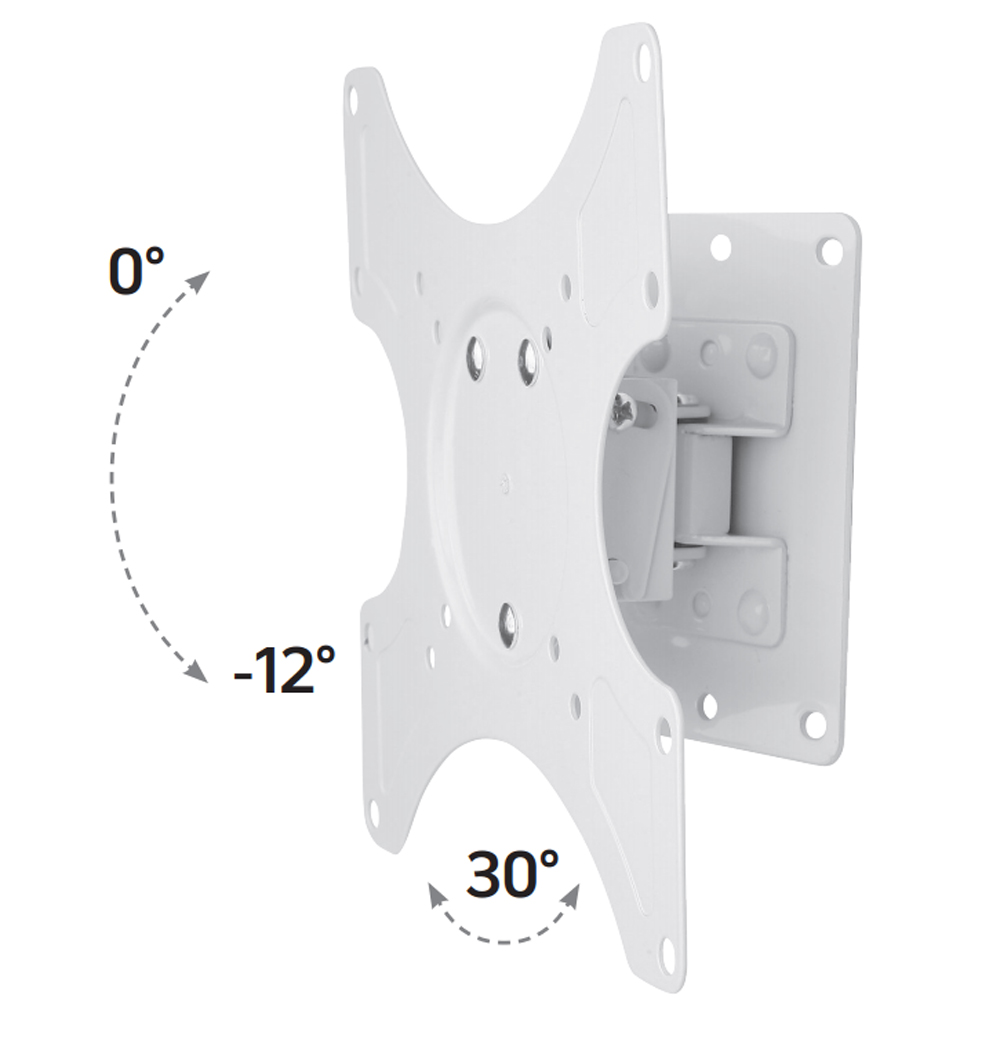 Supporto a muro per TV LED LCD 19 - 37'' inclinabile 1 snodo Bianco - immagine 5