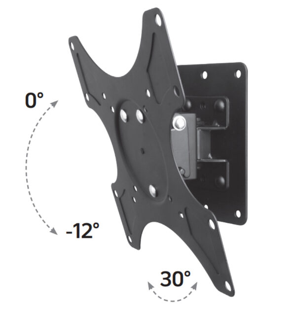 Supporto a muro per TV LED LCD 19 - 37'' inclinabile 1 snodo Nero - immagine 5