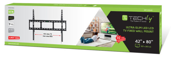 Supporto a Muro per TV LED LCD 42-80'' Ultra Slim fisso H600mm - immagine 2