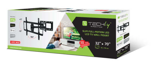 Supporto a Muro Slim per TV LED LCD 32-70'' Nero - immagine 2