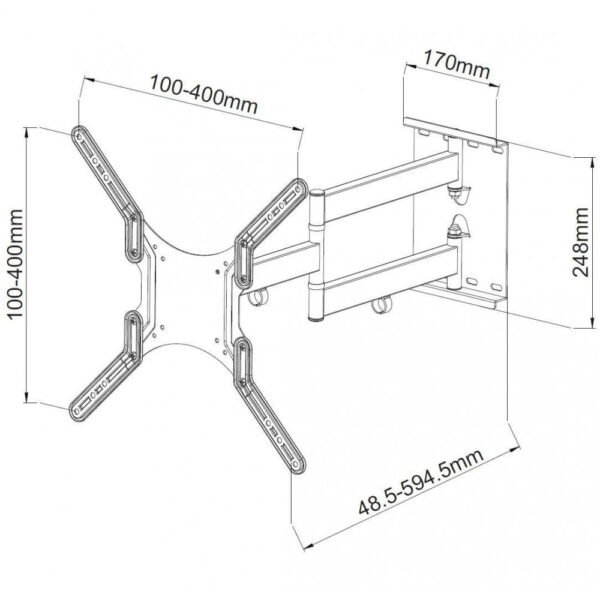 Supporto a Muro Ultra Slim per TV LED LCD 23-55'' Bianco - immagine 3