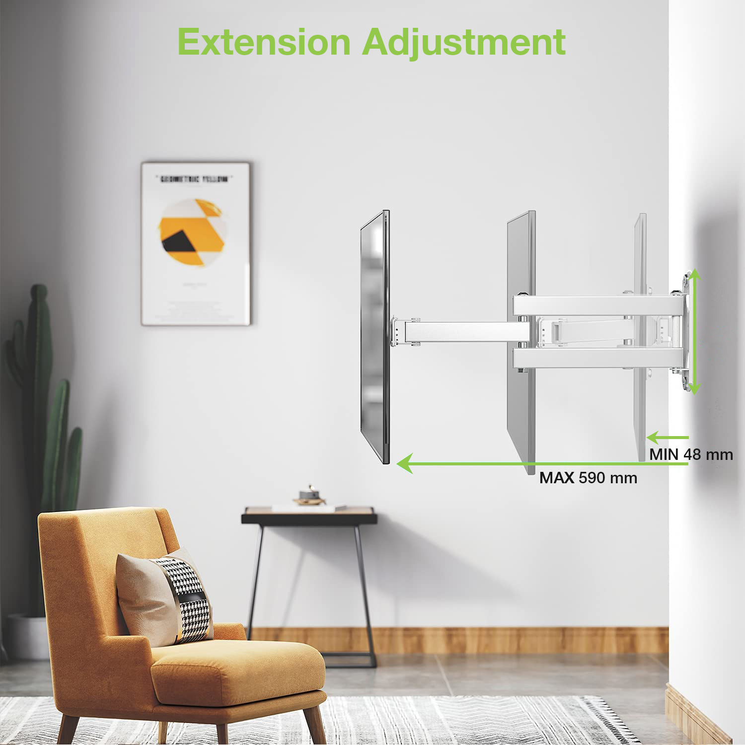 Supporto a Muro Ultra Slim per TV LED LCD 23-55'' Bianco - immagine 6