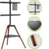 Supporto a Pavimento Cavalletto Tripod per TV LCD/LED/Plasma 32-65'' con Mensola - immagine 6