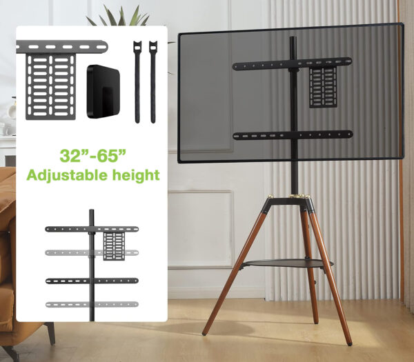 Supporto a Pavimento Cavalletto Tripod per TV LCD/LED/Plasma 32-65'' con Mensola - immagine 9