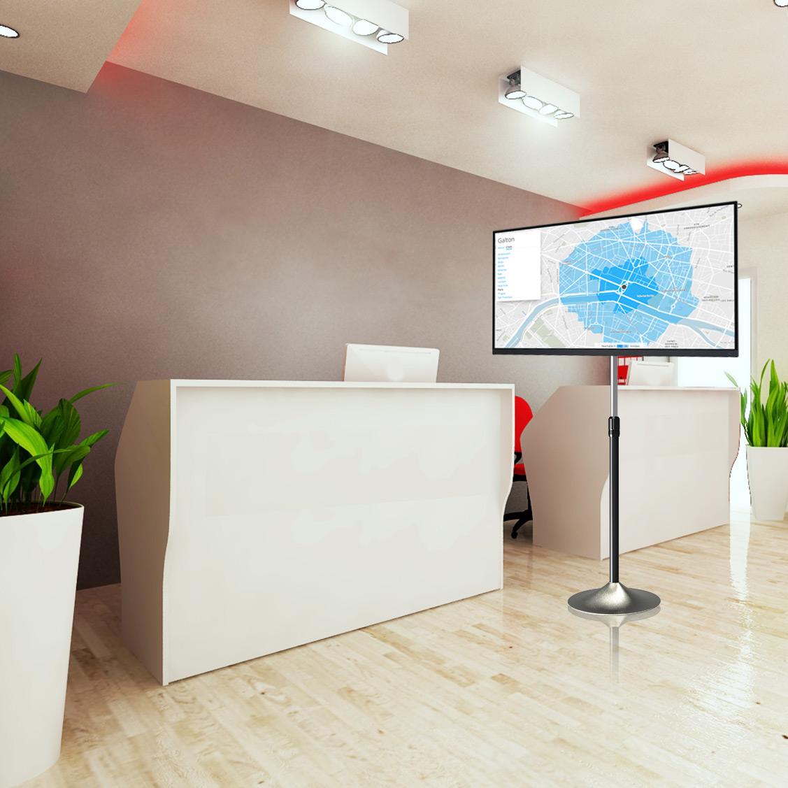 Supporto a Pavimento Colonna a Base Circolare per TV LCD/LED 13-27'' - immagine 7