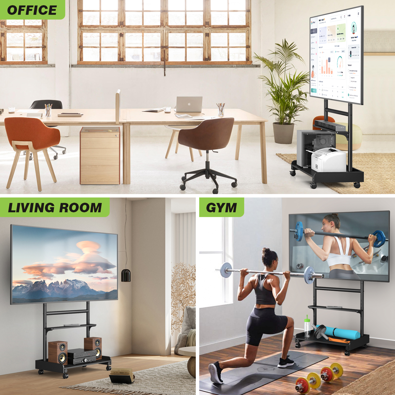 Supporto a Pavimento con Mensola per TV LCD/LED/Plasma 50-86'' - immagine 7