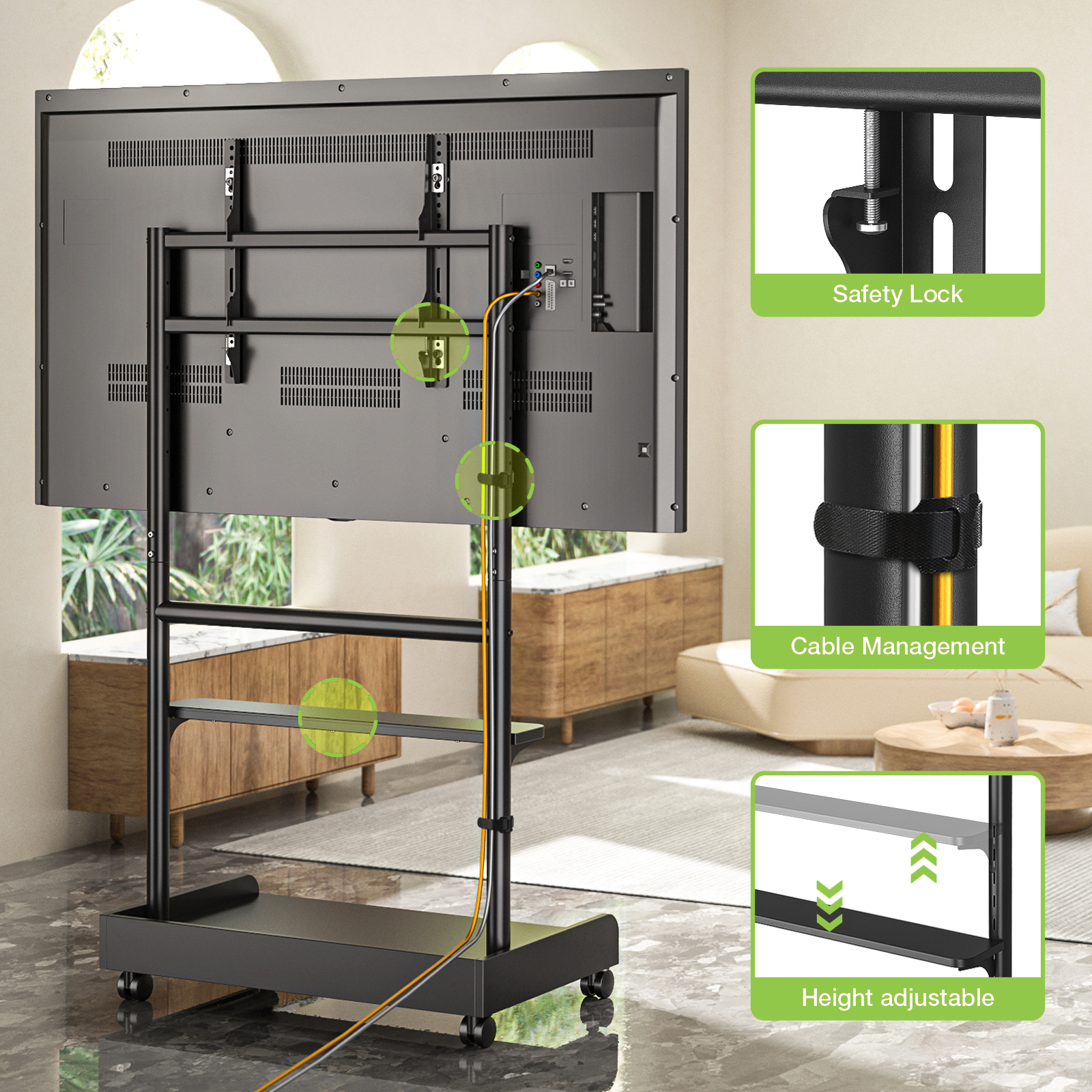 Supporto a Pavimento con Mensola per TV LCD/LED/Plasma 50-86'' - immagine 6
