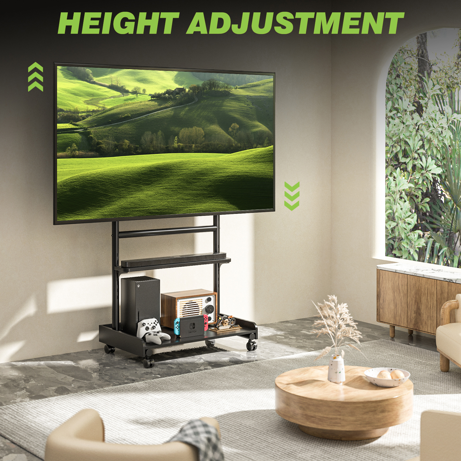 Supporto a Pavimento con Mensola per TV LCD/LED/Plasma 50-86'' - immagine 4