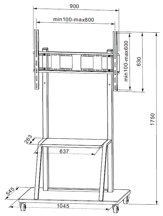 Supporto a Pavimento con Mensola per TV LCD/LED/Plasma 55-100'' - immagine 3