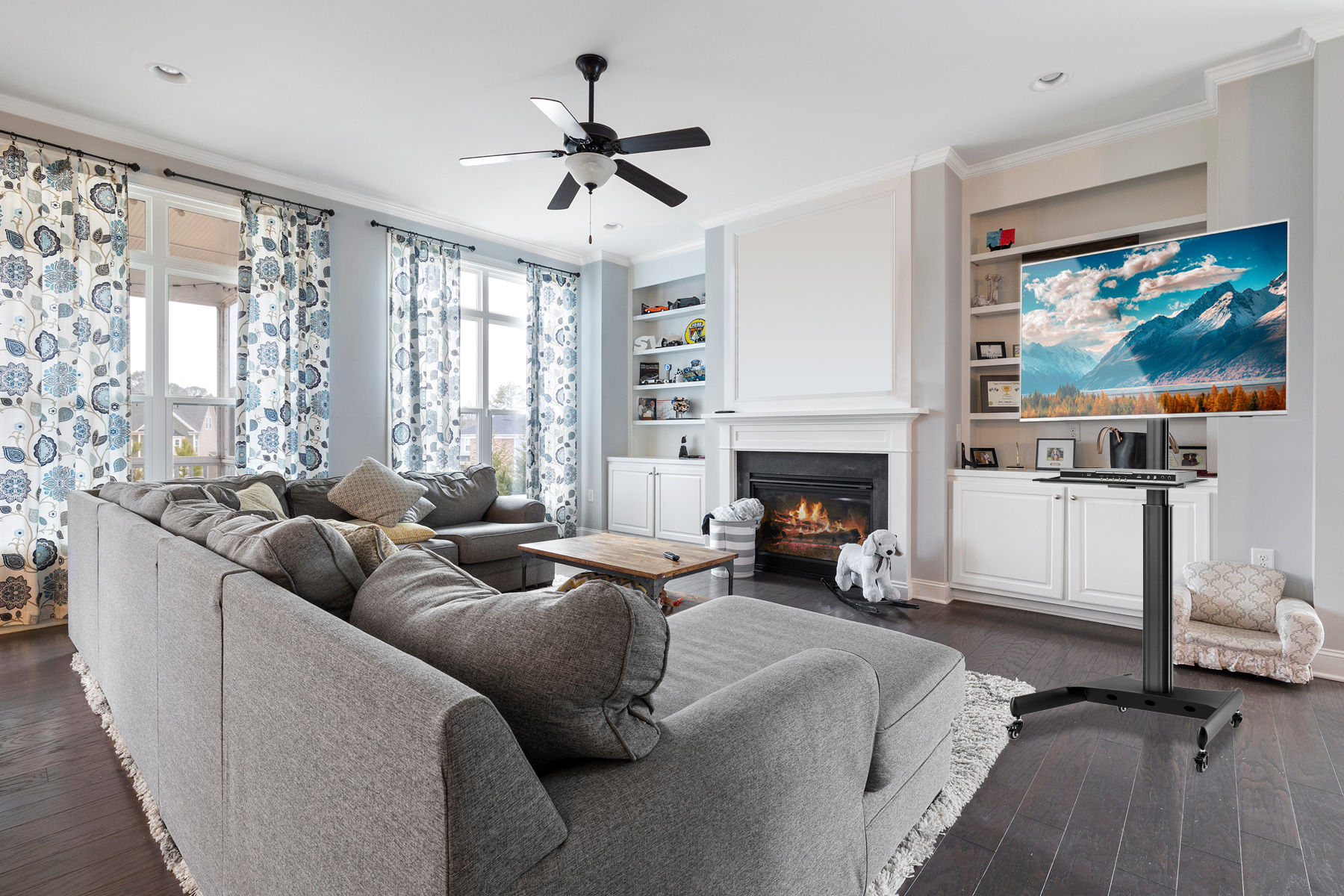 Supporto a Pavimento con Mensola Trolley TV LCD/LED 32-65'' - immagine 3