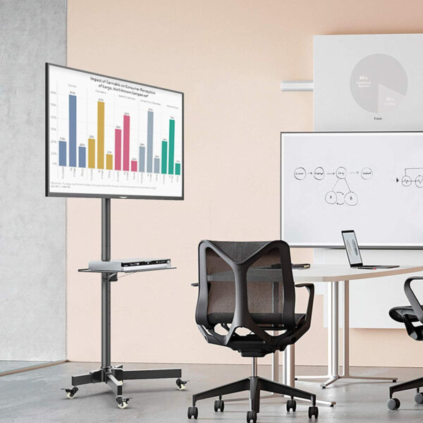 Supporto a Pavimento con Mensola Trolley TV LCD/LED/Plasma 23''-55'' - immagine 5