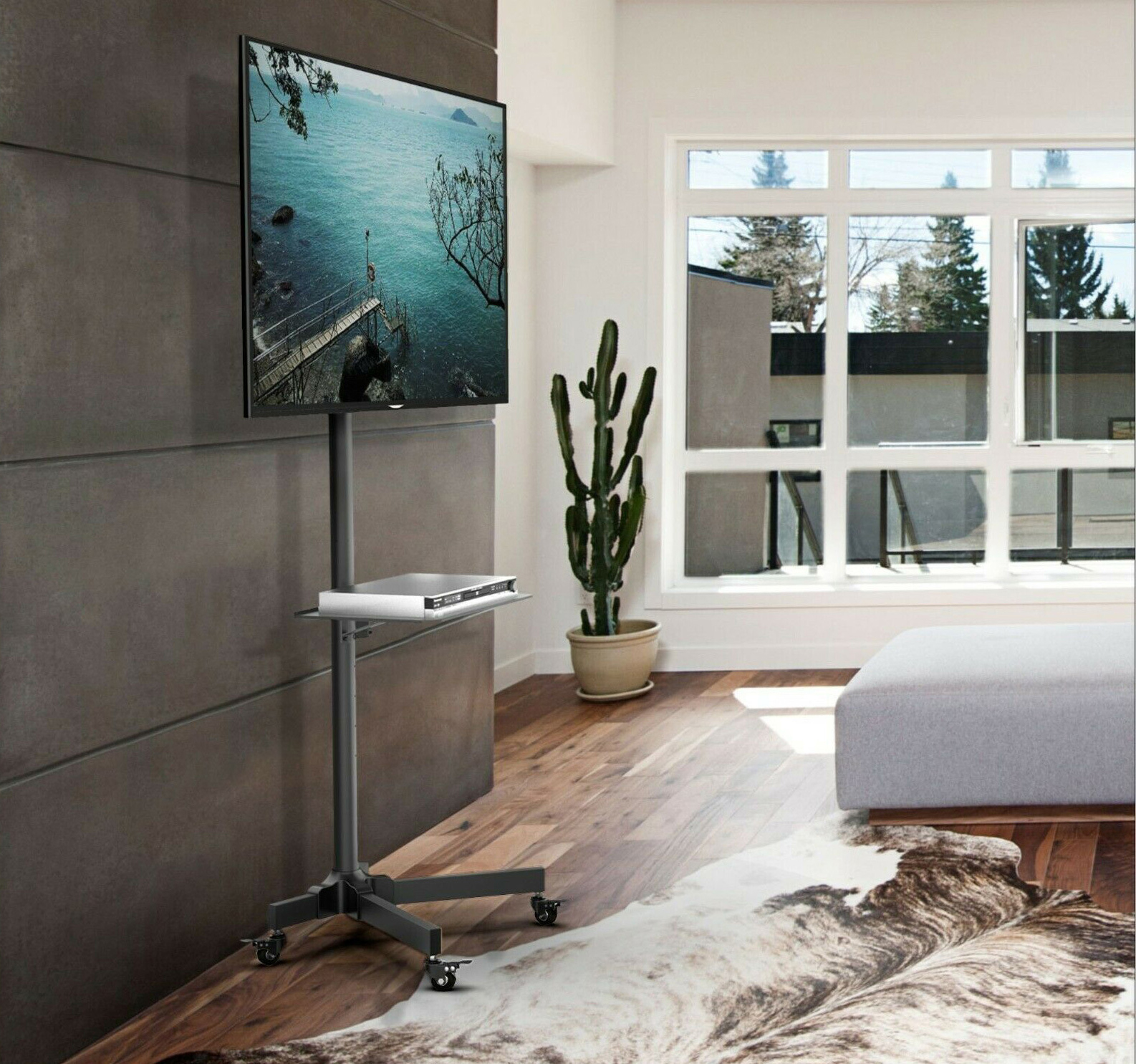 Supporto a Pavimento con Mensola Trolley TV LCD/LED/Plasma 23''-55'' - immagine 4