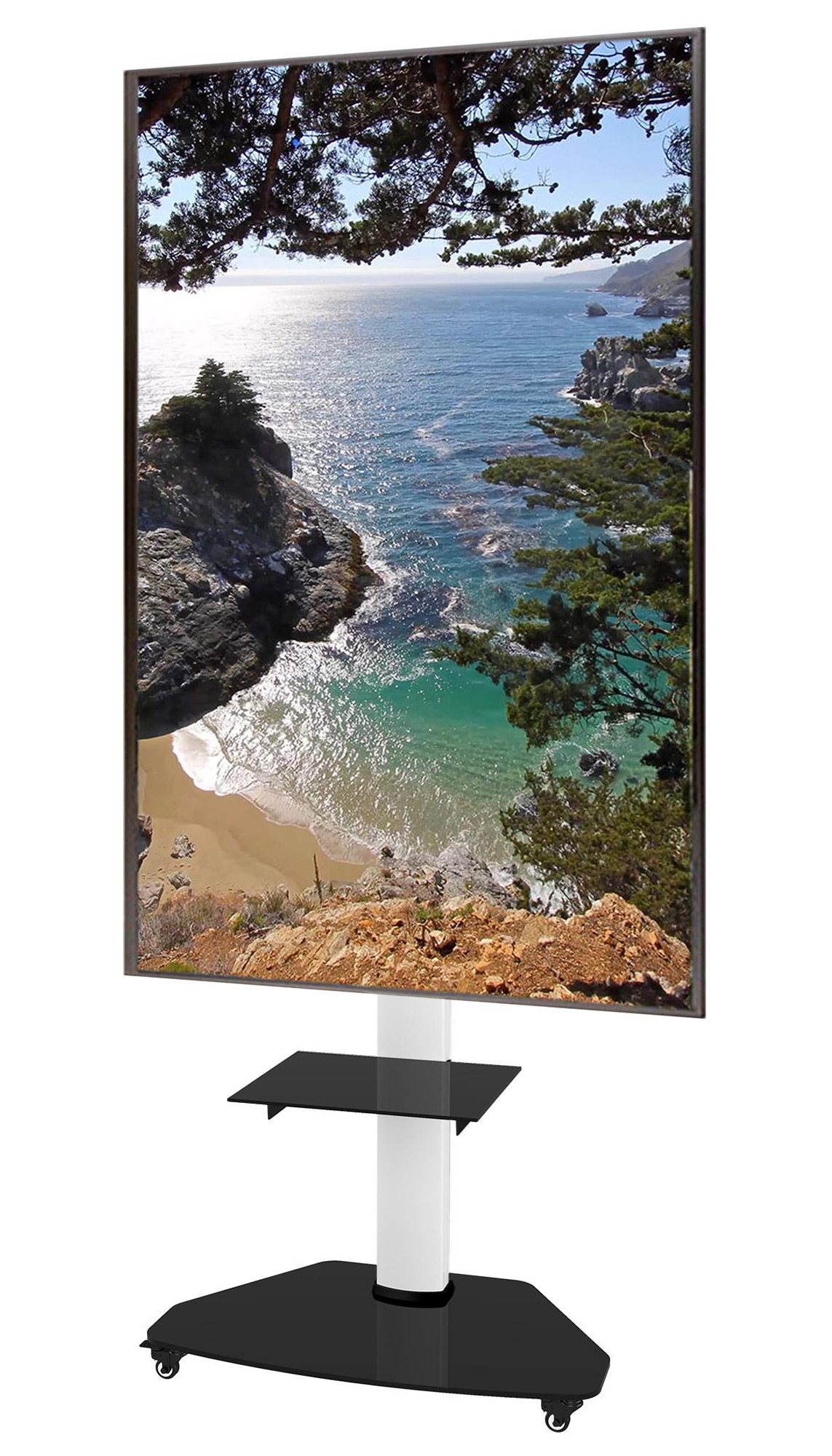 Supporto a Pavimento con Mensola Trolley TV LCD/LED/Plasma 37-70'' Bianco - immagine 6