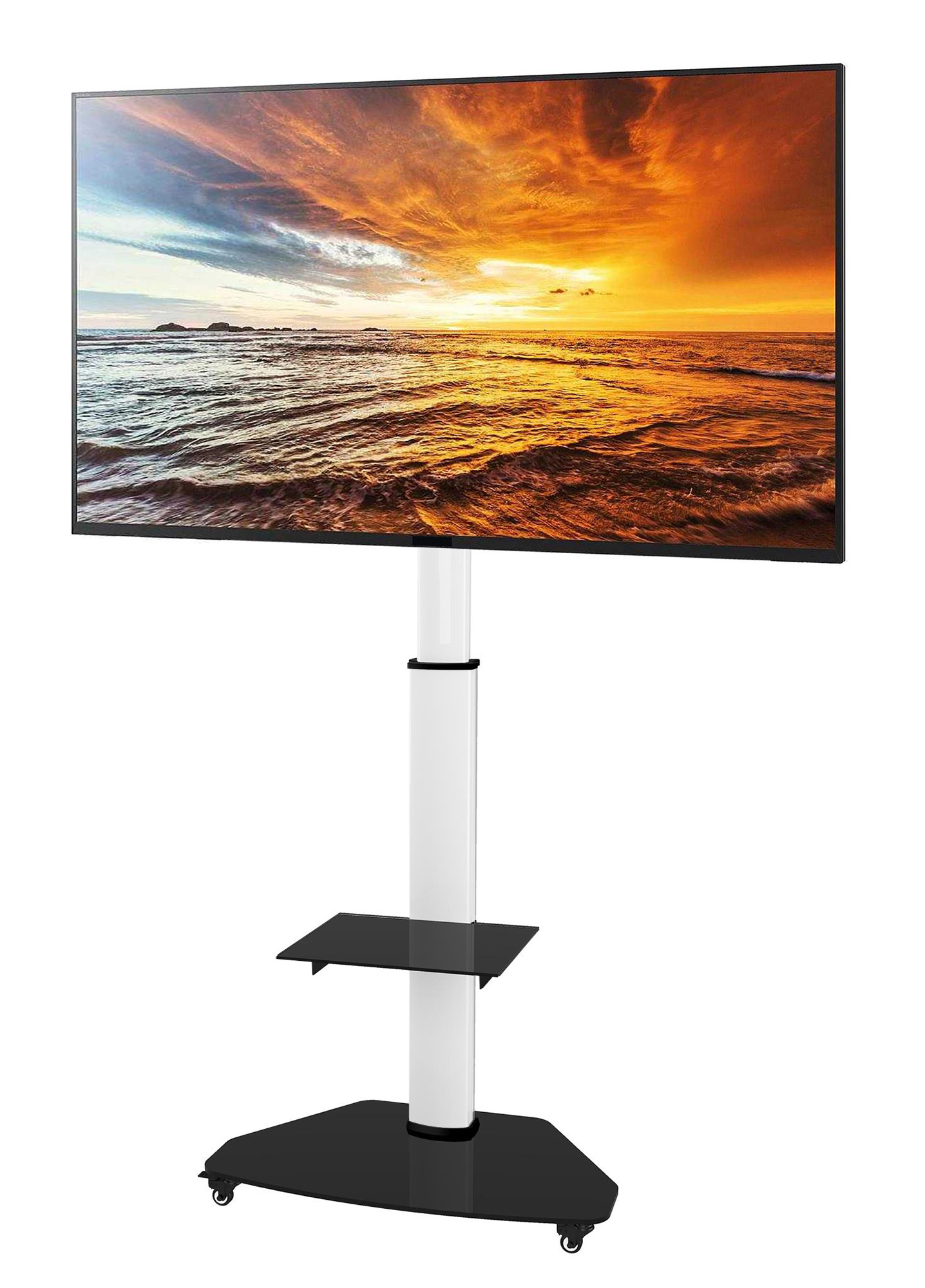 Supporto a Pavimento con Mensola Trolley TV LCD/LED/Plasma 37-70'' Bianco - immagine 5