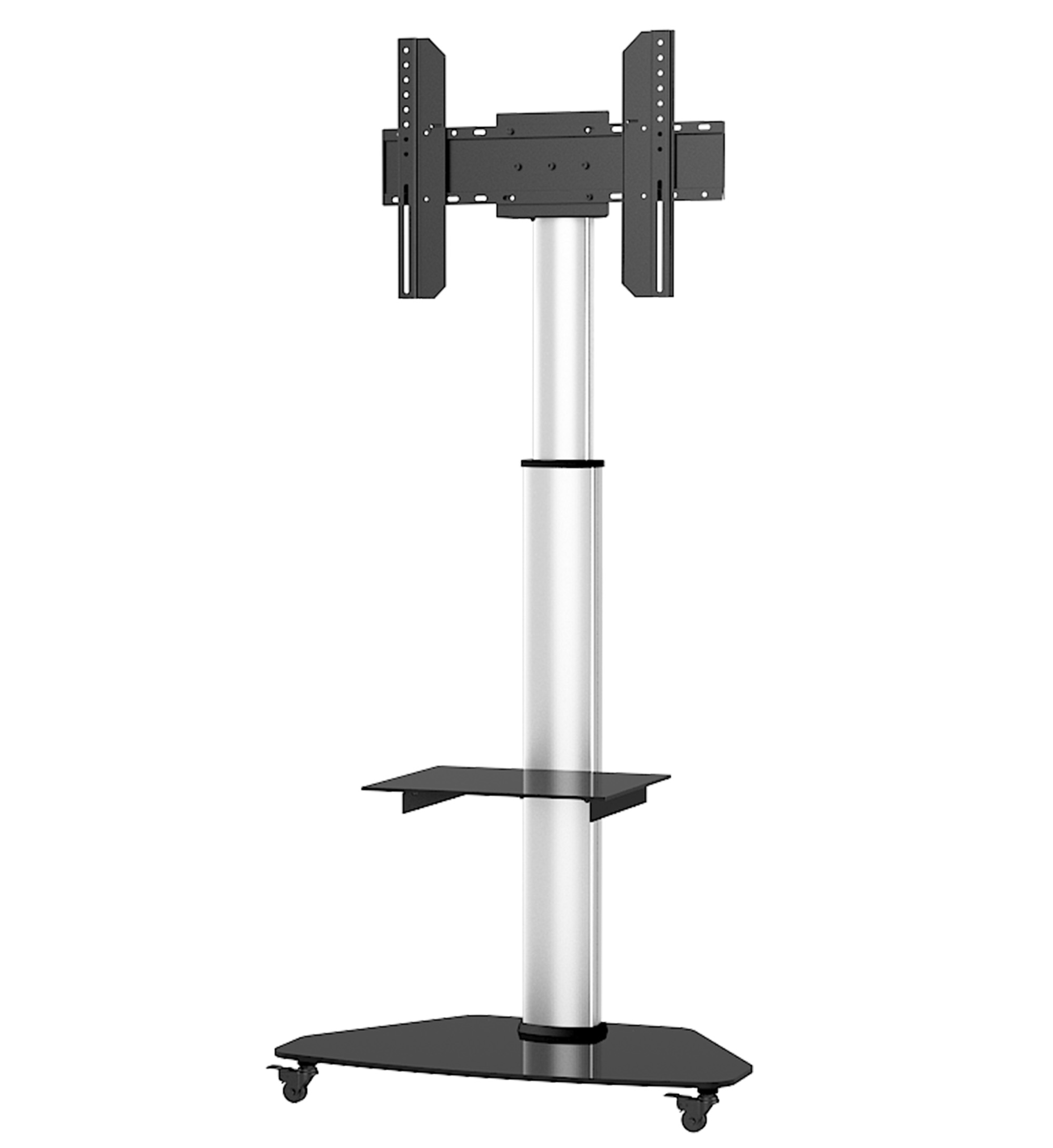 Supporto a Pavimento con Mensola Trolley TV LCD/LED/Plasma 37-70'' Silver - immagine 2