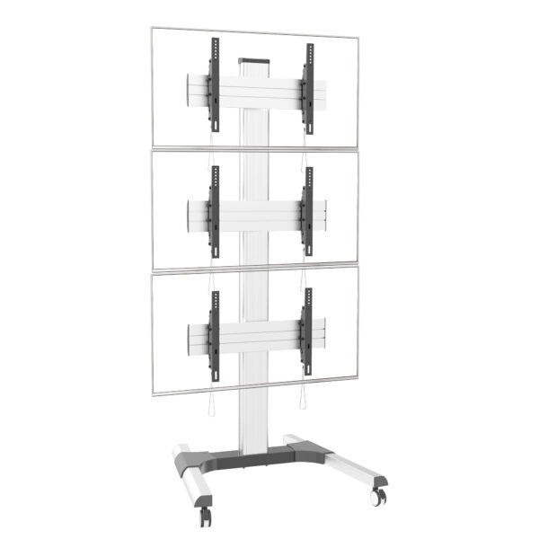 Supporto a Pavimento per 3 TV LCD/LED 32-55'' per Video Wall - immagine 3